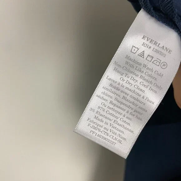 Everlane The Structured Cotton Jumpsuit Blue Sleeveless V Neck Pockets Womens 6 - Picture 6 of 7